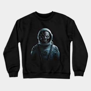 Space Unmasked: The Grinning Cosmonaut Crewneck Sweatshirt